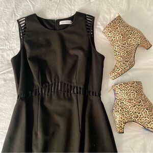 NWOT Calvin Klein Black Sleeveless Sheath Dress with Cutouts